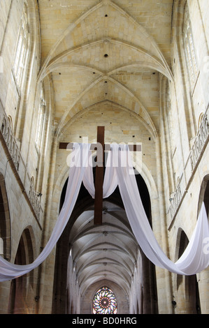 Inside St Malo church, Dinan in Brittany Stock Photo