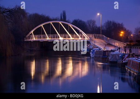 Riverside Bridge crossing the River Cam on the north side of Cambridge. Stock Photo