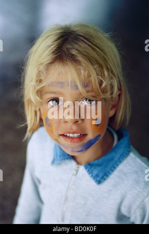 Little girl with face painted, portrait