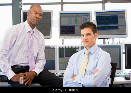 Portrait Of Two Stock Traders Stock Photo