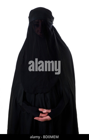Islamic muslim woman wearing a burqa niqab burka Stock Photo