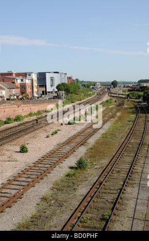 Railway tracks south of Eastleigh railway station Hampshire England UK Stock Photo