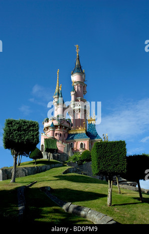 Sleeping Beauty castle in Euro Disney, Paris, France Stock Photo