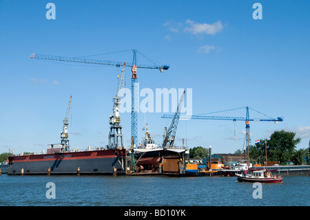 Netherlands Amsterdam port IJ docks Noordzeekanaal Stock Photo