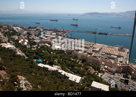 View from CableCar. Gibraltar. Europe Stock Photo