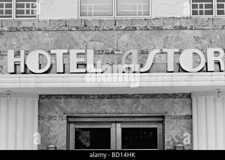 Hotel Astor entrance. South Beach, Miami, Florida, USA. Stock Photo