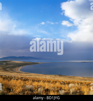 View north from Antelope Island Great Salt Lake Utah USA Stock Photo