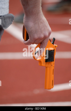 Starting gun at an athletics race Stock Photo - Alamy