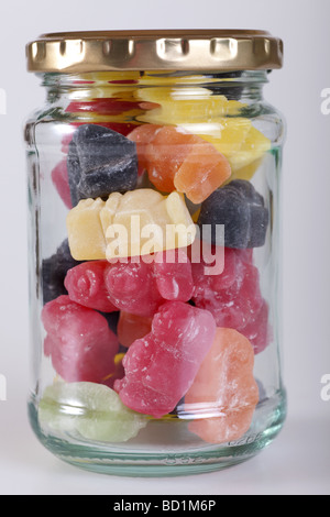 jelly baby sweets in a jar Stock Photo