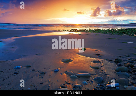 sunset at Strandhill Beach Co Sligo Ireland Stock Photo