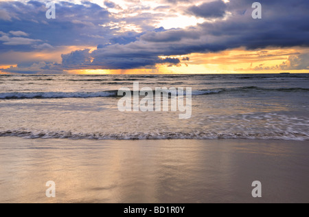 sunset at Strandhill Beach Co Sligo Ireland Stock Photo