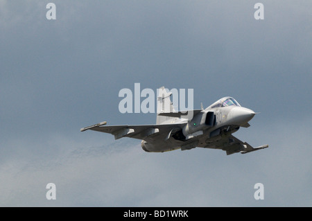 Fairford Airshow Sunday 2009 Saab JAS39C EBS HU Gripen, 1VS Puma, Hungarian Defence Forces, Kecskemet Stock Photo