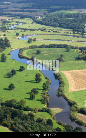 Aerial view of the River Severn meandering between Buildwas and ...