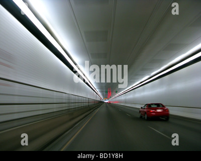 The Eisenhower Tunnel on Interstate 70 west of Denver, Colorado. The highest vehicle tunnel in the world at over 11,000 feet. Stock Photo