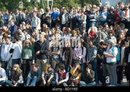 Crowd of Tourist waiting for Changing of the Guard, Buckingham Palace, London, England, UK. Stock Photo