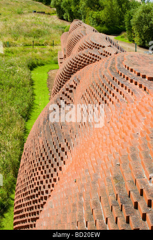 The Train a sculpture made entirely of bricks 181 754 to be precise by the artist David Mach on the outskirts of Darlington Stock Photo