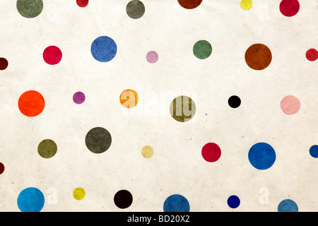 textile wallpaper with random sized dots Stock Photo