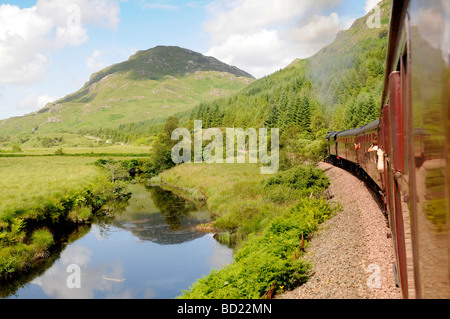 Jacobite Steam train Journey from Fort William to Mallaig in Scotland Stock Photo