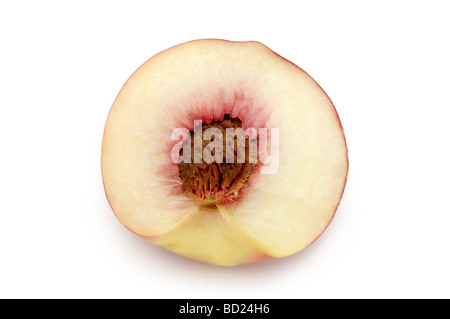 White Peaches, White-fleshed Peach (prunus persica) Stock Photo