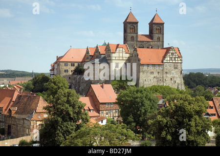 Schloss, Dom, St Servatius Church and Schlossberg, Quedlinburg, Saxony Anhalt, Germany Stock Photo