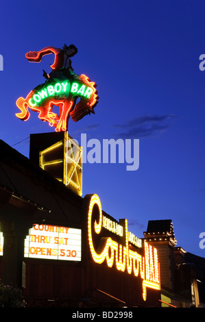 Historic Cowboy Bar Town Square Jackson Hole Wyoming USA Stock Photo