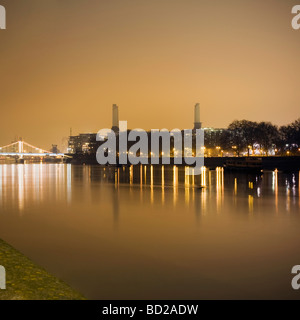 Battersea Power Station at night Stock Photo