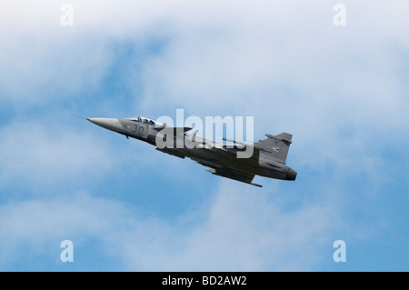 Fairford Airshow Sunday 2009 Saab JAS39C EBS HU Gripen, 1VS Puma, Hungarian Defence Forces, Kecskemet Stock Photo