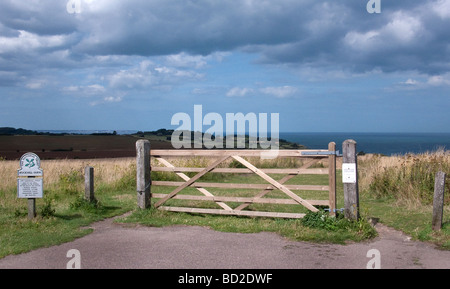 Brokhill Farm on walk along the top of White Cliffs of Dover Kent UK Stock Photo