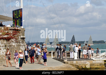 Sailing activity and spectators Cowes Regatta southern England UK Stock Photo