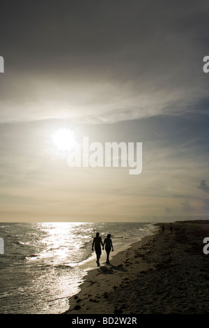 couple hand in hand walking on a hill at sunset Stock Photo - Alamy