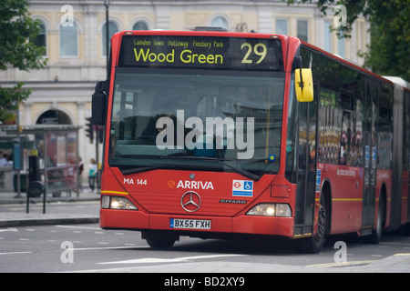 Bendy Bus in Trafalgar Square, London Stock Photo