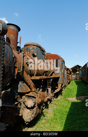 Old narrow gauge steam engine Narrow gauge railroad museum in Pereslavl Zalesskyi Russia Stock Photo