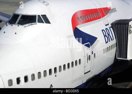 Detail of a British Airways Boeing 747 Jumbo Stock Photo