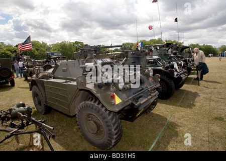 Military armored vehicles are displayed at the Colchester Military Festival in Colchester, Essex, England Stock Photo