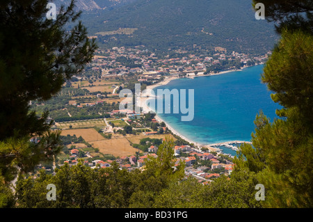 Scenic view over the resort of Sami on the Greek Mediterranean island of Kefalonia Greece GR Stock Photo