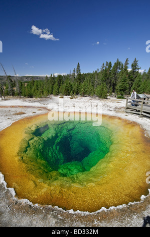 Morning Glory Pool Yellowstone National Park Wyoming USA MR Stock Photo