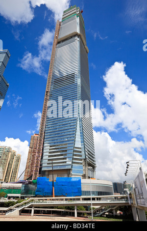 International Commerce Centre (ICC) under construction at Union Square, Kowloon West in Hong Kong. Stock Photo
