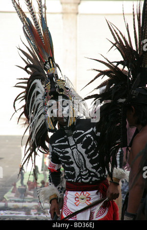 Ritual dancer in the downtown of Mexico City Stock Photo