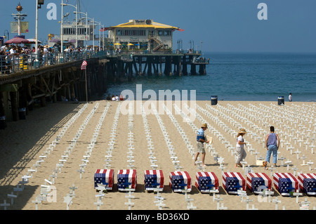 Monument to War Dead at Beach Stock Photo