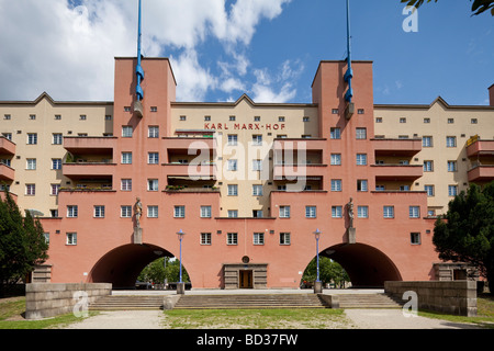 inner courtyard of Karl Marx-Hof, Vienna, Austria Stock Photo