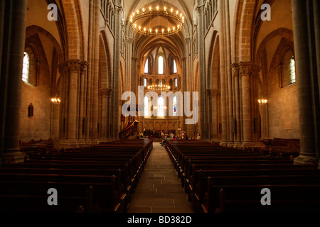 Interior of the cathedral of St. Peter in Geneva, Switzerland, Europe Stock Photo