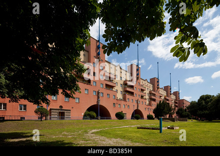 inner courtyard of Karl Marx-Hof, Vienna, Austria Stock Photo