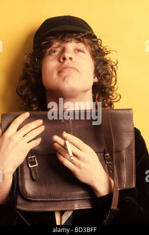 ANGUS YOUNG guitarist with  rock group AC/DC about 1980 Stock Photo