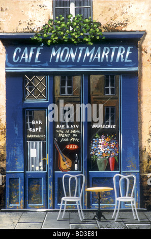 painting of typical local shop in Paris,France,on sale in Montmartre open air art market Stock Photo