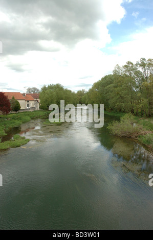 River Meuse at Domremy la Pucelle 88 Vosges Neufchateau France Europe Stock Photo