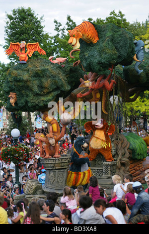 Charaters from the Jungle Book on show in the Disney Once Upon a Dream parade, Disneyland Paris, France Stock Photo