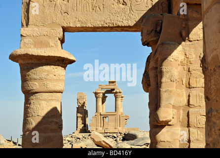 Kiosk of Qertassi Kertassi by Ancient Nubian Temple of Kalabsha Mandulis on Lake Nasser near Aswan Egypt Stock Photo