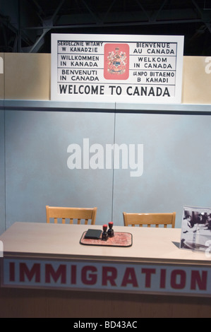 Canada Immigration desk Welcome to Canada, Pier 21 museum, Halifax, Nova Scotia, Canada Stock Photo