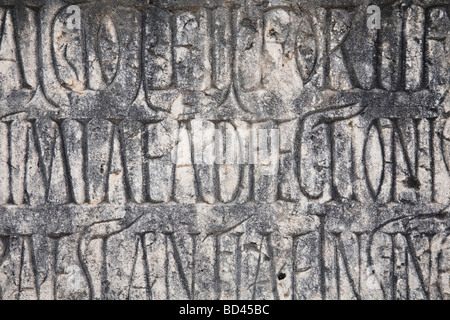 Detail of Roman engraved writing on stone Stock Photo