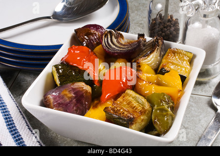 A serving of Roasted vegetables Stock Photo